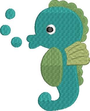 sea horse machine embroidery design