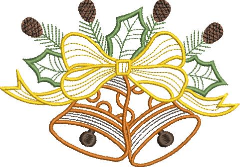 Two Bells Machine Embroidery Design