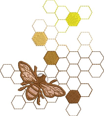 Honey Bee Embroidery Design