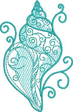 Shell Embroidery Design 2