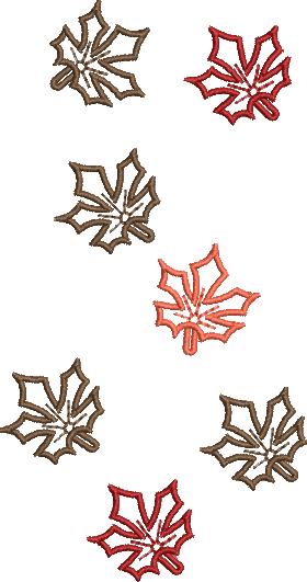 Leaves embroidery design