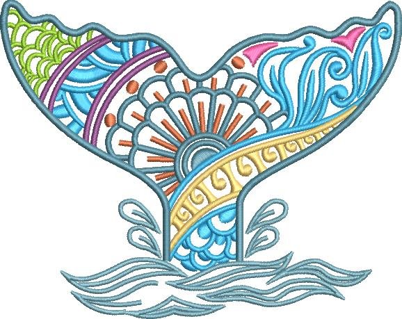 Fish Tail Embroidery Design