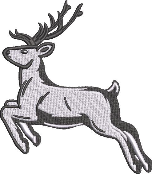 christmas deer embroidery design